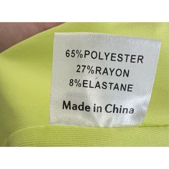 NWT Princess Polly Remi Bright Yellow Long Sleeve Fitted Ribbed Dress - Picture 5 of 5